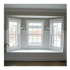 House Glass PVC Bow Bay Up Down Sliding Window Aluminium Bay Window with Grills Design