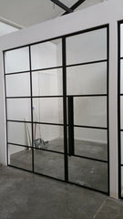 WDMA  Design glass commercial window & door steel lobby partition design office full height glass wall partition