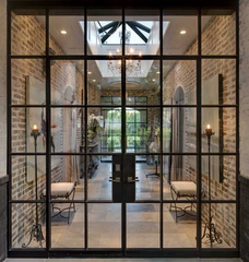 WDMA Popular product  Wrought Iron double layer tempered  glass french door with hardware