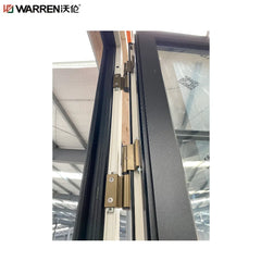 Warren 40x80 French Aluminium Frosted Glass Brown Double Storm Door For Sale