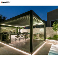 Warren retractable toit wall mounted outdoor adjustable louvered aluminum pergola