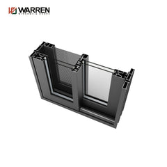 Warren 144x96 Sliding Aluminium Full Glass Black Wide External Door Automatic Blinds