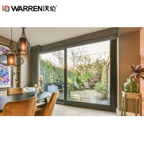 Warren 60x76 Sliding Aluminium Tempered Glass Black Residential Multi Door Patio