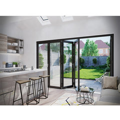 Luxury House Good Price Aluminum Profile Black Frame Balcony Sunroom Sliding Folding Door