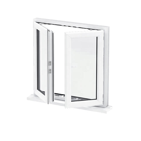 WDMA White Color Double Glass Vinyl Pvc Casement Windows For Home Building