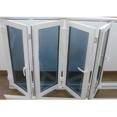 WDMA Factory Price Double Tempered Glass UPVC Folding Windows