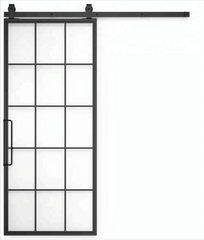 WDMA Practical Interior Frosted Glass Sliding Barn Door