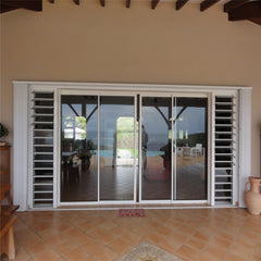 Adjustable Louvered Window Screens Blade Aluminum Glass Awning Louver Window With Exhaust Fan