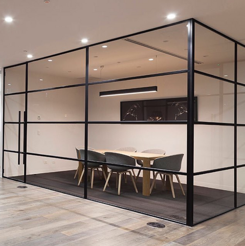 WDMA  New construction home narrow frames minimal design and minimalism style glass partition wall