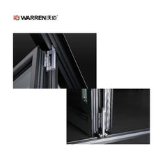 Warren 70x96 Folding Aluminium Full Glass Black Frameless Foldable Door External