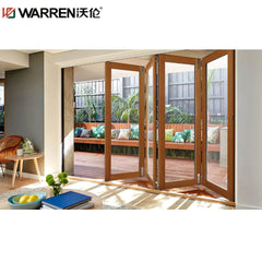 Warren 28x78 Accordion Aluminium Stained Glass Brown Sliding Custom Door External