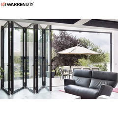 Warren 42x80 Bifold Aluminium Triple Glass Black Accordion Closet Door Patio