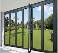 WDMA Factory Fancy External Aluminium Frame Double Glazed Tempered Glass Exterior Folding Patio Doors