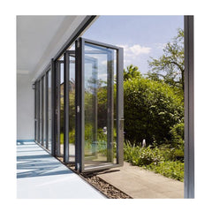 Thermal Break Exterior Slide Accordion Folding Garden Balcony Gallery Tempered Glass Door