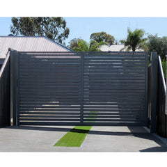 front door Gate Designs Outside House Yard Double Sliding Powder Coated Security Aluminum Gate
