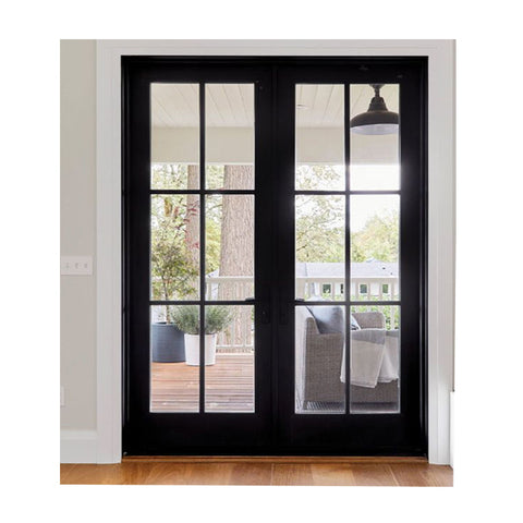 WDMA Window security door systems aluminum slide handle tempered glass doors  exterior French aluminium casement door manufacturer