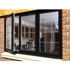 Customized Horizontal Pivoting  90 Degree Tempered Glass Standard Sizes Casement Windows