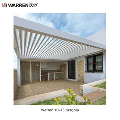 Warren louvered roof 10x13 pergola with aluminum white canopy