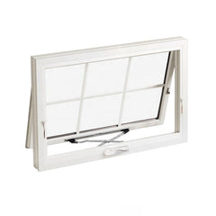 WDMA White Vinyl Awning Windows Single Hung UPVC Double Glazed Tempered Glass Windows
