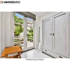 Warren 64x80 French Aluminium Double Glazing Brown Outdoor Outside Door Patio