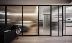 WDMA  galvanized steel commercial security doors exterior French windows doors with grill and glasses design