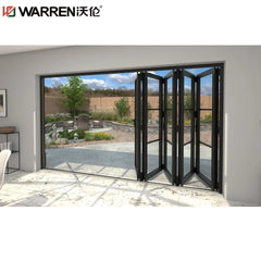 Warren 34x80 Bifold Aluminium Single Glass Blue Frameless Foldable Door For Laundry Room