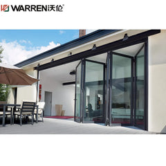 Warren 35x80 Bifold Aluminium Tempered Glass White Double Patio Door Exterior