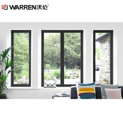 Warren 60x60 Picture Aluminium Triple Glazing Black Double Hung Window For Sale