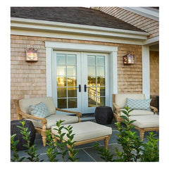 Exterior Patio Balcony Double Aluminum French Door With Grill Safety Design Front Entry Door