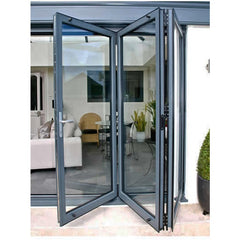 Prefab House Horizontal Aluminium Entry Door Frame Aluminum Balcony Bi Folding Door