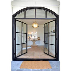 WDMA Double French Recessed Ceiling Clear Glass Iron Doors