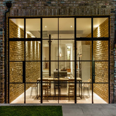 WDMA Modern House Front Wrought Iron Glass Door Window Design