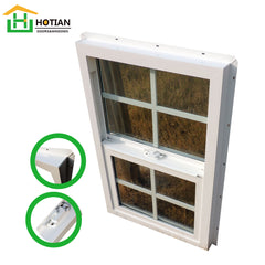 WDMA American Style UPVC Double Hung Windows Vertical Sliding White Vinyl Window Made In China