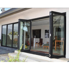 10 Years Quality Warranty Exterior Double Glazed Aluminium Corner Folding Door