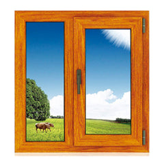 WDMA Hotian Brand High Quality Wood Color Double Tempered Glass Aluminum Casement Windows