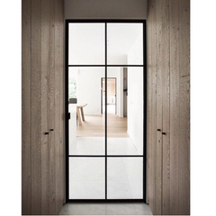 WDMA  Customized handwork tempered glass frame section luxury steel door front doors