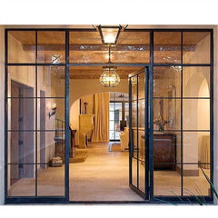WDMA Hot sale Wrought Iron glass french door with hardware