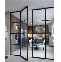 WDMA  Double Glass wrought iron single design Doors entry iron door low-e glass steel windows and doors