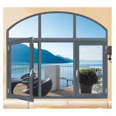 WDMA circular aluminum windows fully tempered triple glazing picture window