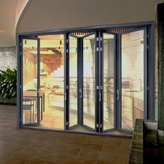 Warren 80 series folding door for balcony folding door aluminum glass patio door for sale