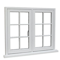 Residential hotel horizontal pivoting aluminum tempered glass casement window French window grill design manufacturer