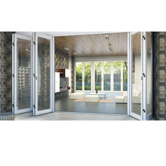 WDMA Window aluminum soundproof door industrial outdoor garage folding door transparent