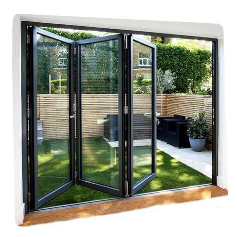 WDMA Window waterproof insulated glass folding sliding door aluminum bi folding door