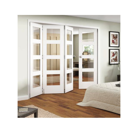 Luxurious design heat & hound insulation bifold bi folding style aluminum  interior balcony accordion folding glass door