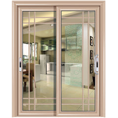 HS-JY8053 factory price exterior double glazed glass panel aluminum doors on China WDMA