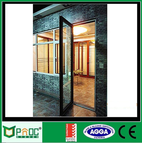 Swing aluminum alloy double french doors/exterior french doors/french patio doors with Wooden grain finished on China WDMA