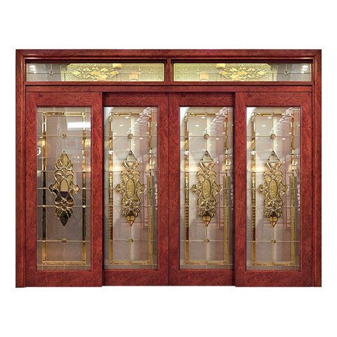 Luxury type solid timber wood glass door on China WDMA