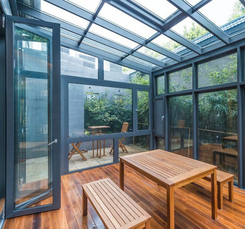 China WDMA aluminum  sunhouse garden room sunroom and glass green house  panels for sale
