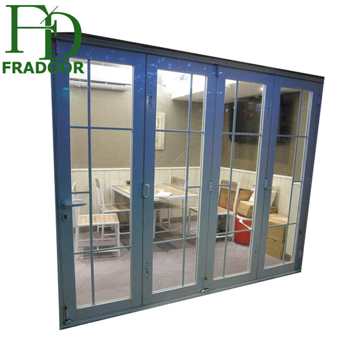 exterior position glass sound proof folding screen aluminium door on China WDMA