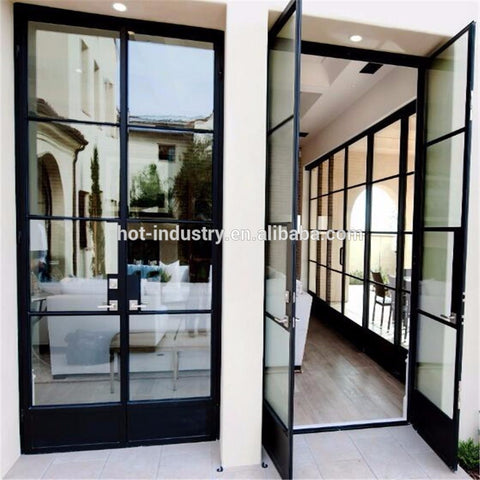 WDMA High quality Steel insulated sliding barn door steel frame sliding door with hardware